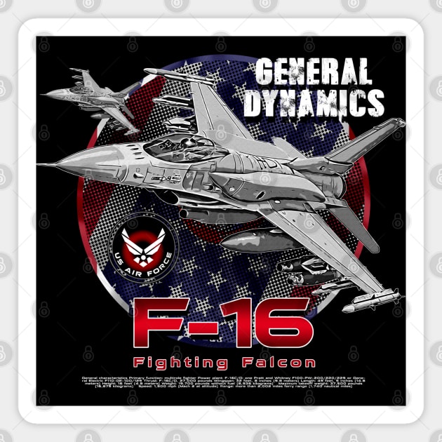 F-16 Fighting Falcon Us Air Force Fighterjet Magnet by aeroloversclothing